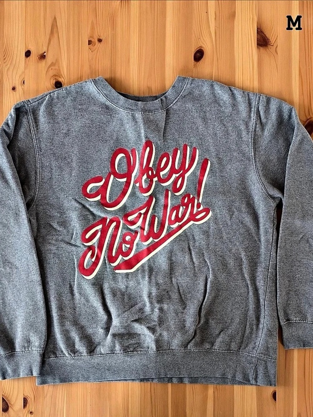 Obey Graphic Sweatshirt in Gray & Red Size Medium